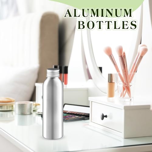 8 Pcs 150ml 5oz Aluminum Bottle Refillable Liquid Container Aluminum Vial Bottles with Screw Cap for Cosmetic Toiletries (5 fl oz)