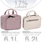 Travel Toiletry Bag for Women Hanging Organizer Makeup Case Pockets (Peach-Pink / Medium)