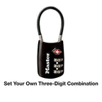 4688D Accepted Set Your Own Combination TSA Approved Luggage Lock (Black / 1 Pack)