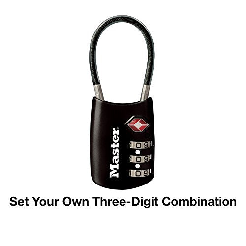 4688D Accepted Set Your Own Combination TSA Approved Luggage Lock (Black / 1 Pack)