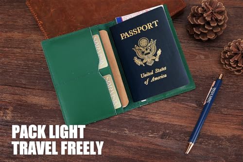 Albatross Leather Travel Passport Holder (Green)