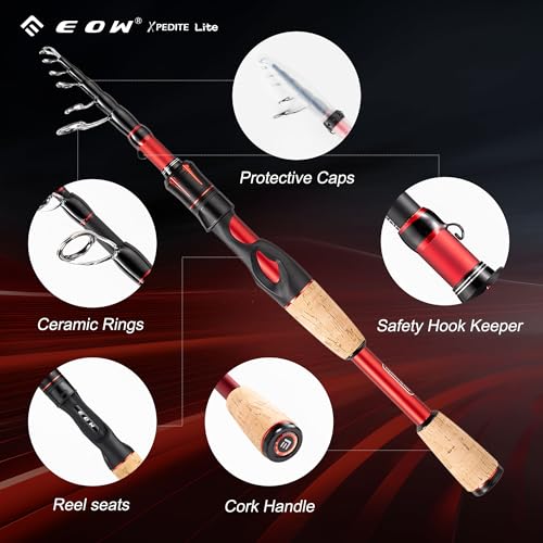 XPEDITE LITE Portable Telescopic Fishing Rods & Combo (5'6"-M-Fast / Rod- Spinning)