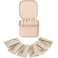Jewelry Travel Case with Clear 6 Velvet Bags (6PCS-Khaki)