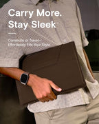 Laptop Carry Sleeve with Stand &Smart Storage for 14" Laptop for Work (Coffee / 14 Inch)