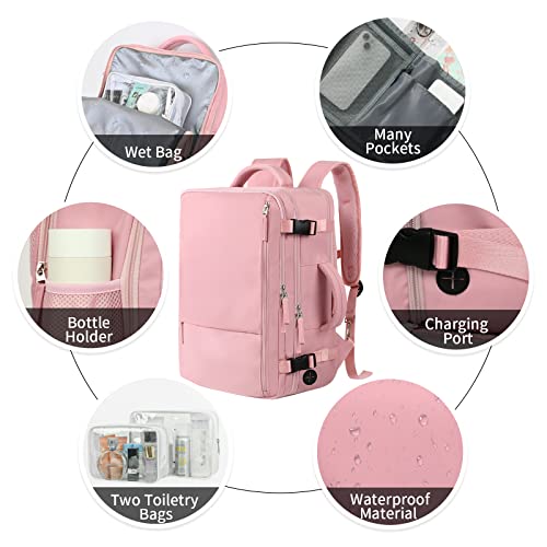 Travel Backpack for Women (Pink / Large)