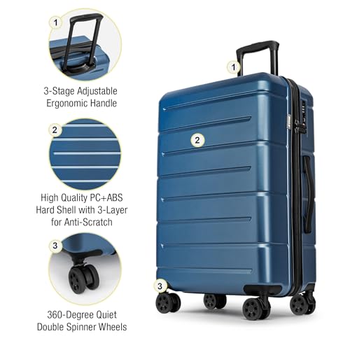 Luggage Sets 2 Piece Suitcase Set Hardshell 20 inch (Light blue / 2-Piece Set (20/24))