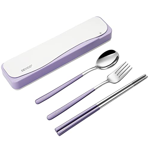 Travel Utensils with Case (Purple)
