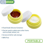 Reusable Travel Silicone Storage Jar (Blue, Yellow, and Green)
