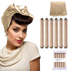 Overnight Hair Curlers Heatless Curls (Khaki)