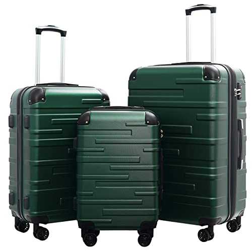 Hardside ABS Luggage (dark green / 3 Piece Set)