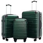 Hardside ABS Luggage (dark green / 3 Piece Set)