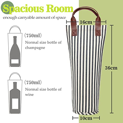 Single Wine Cooler Bag Tote (Blue Stripe)