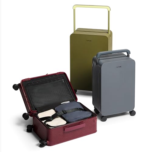 Balance 24" Wide Handle Suitcase Hardside Zipperless Luggage Red (Cranberry Red / Checked 24'')