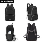 30L Hiking Backpack Lightweight Day Packs (E-black)