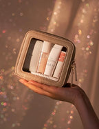 Small Makeup Pouch Clear Makeup Bag for Purse Travel Mini Bag for Women for Essentials Cute Cosmetic Case Traveling Small Toiletry Bag Portable Mini Pouch for Car Organizer Bag Gold (Gold / Mini Chic)