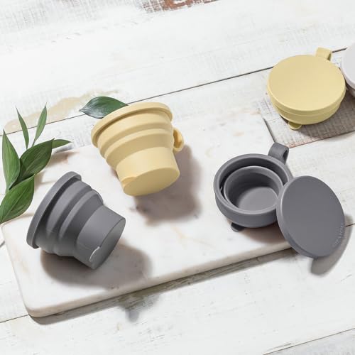 6 oz 2 pack Mini Silicone Collapsible Travel Cup (Modern Grey)