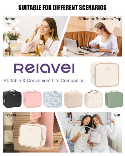 Travel Makeup Bag with Led Mirror (01-White / 1-Small)