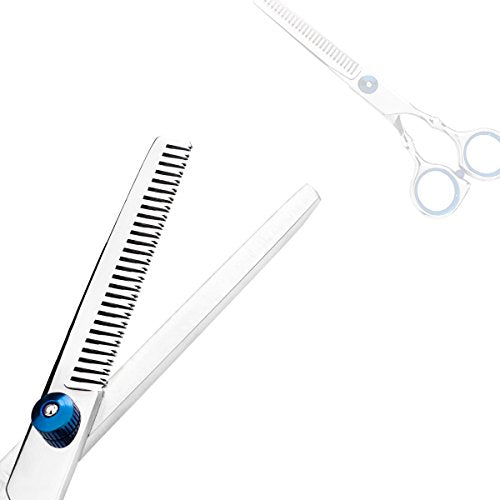 Professional Home Hair Cutting Kit Home Haircutting Scissors Barber Salon Home Thinning Shears Kit with Comb and Case for Men Women (Blue)
