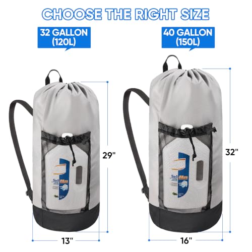 2PK 120L Laundry Bag Backpack (120L - 2PK / Gray)