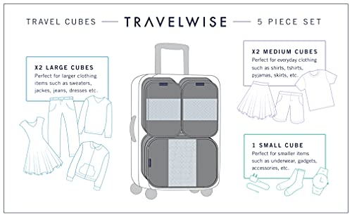 Travel Wise Packing Cubes for Travel (Navy Airplanes)