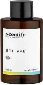 Scentify 5th Ave Aroma Oil Refill Scent for Oil Diffusers - Bergamot, Floral, Gardenia Scents - Luxurious Relaxing Aromatherapy Diffuser Fragrance 100ml, 3.38 oz
