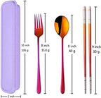 3 PCS Outdoor Flatware Set Fork Spoon Chopsticks/Travel Flatware Set - Image 2