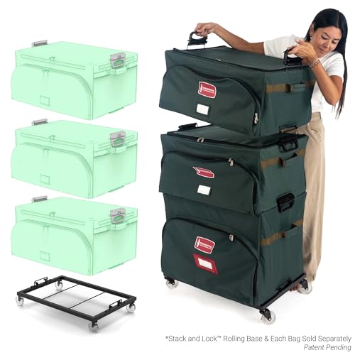 Green Christmas Ornament Storage Box with Dividers (72 Ornaments)