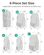 6 Set Compression Packing Cubes for Travel (Seaside Dots / Set of 6)