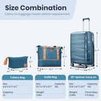 Expandable Carry (Peacock Blue / Carry On Set (14in/20in/DB/TB))