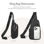 Black Genuine Leather Small Crossbody Bags for Women Anti (Black)