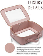 Clear Makeup Case Set Pink Toiletry Bag Travel Large Clear Cosmetic Bag with Zipper (Mauve / Large Luxe)