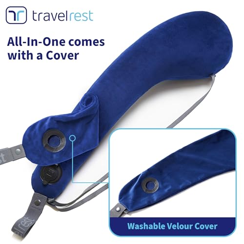 All-in-One Travel Neck Support & Body Pillow - Blue (Blue / Premium (With Cover))