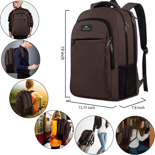 Brown 17.3 Inch Laptop Backpack (17 Inch / Dark Brown)