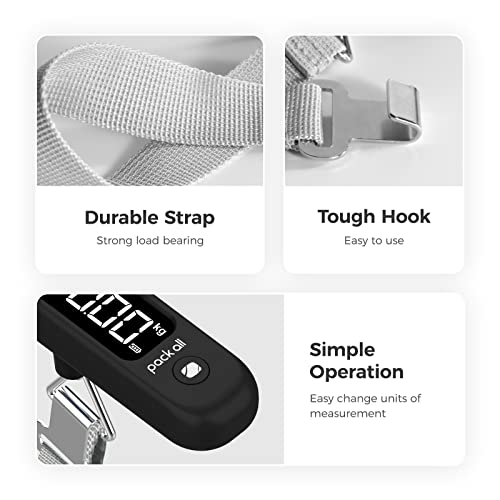 Digital Luggage Scale for Travel (Black)
