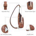 Crossbody Bags for Women Leather Sling Bag for Woman Travel Black (3-black/Brown)