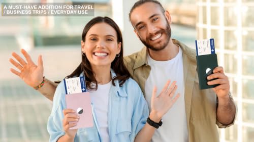 Airtag Passport Holder for Women Men Travel (Light Pink / For Airtag(with Airtag Slot))
