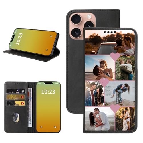 Custom Wallet Phone Case for iPhone 16 Pro (iPhone 16 Pro / Black-E)