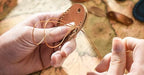 Genuine Leather AirTag Holder Compatible with Apple AirTag 2nd Gen & 1st Gen (Purple)