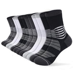 Crew Compression Socks for Women Men with Ankle Arch Support Plantar Fasciitis Relief 6 Pairs (Small / Black+white+grey(6 Pairs))