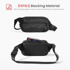 1.5L Sling Bag with RFID Blocking Crossbody Chest Pack for Men Women (Black / 1.5L)