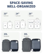 6 Set Packing Cubes for Travel Durable Suitcase Organizer Bags Set with Personalized Tag Travel Essentials with Shoe Bag Traveling Accessories for Luggage Machine Washable (Set of 6 / No Compress-Navy Blue)