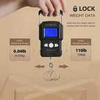 Luggage Scale Digital Suitcase Weighing Fish Portable for Travel (Jet Black)