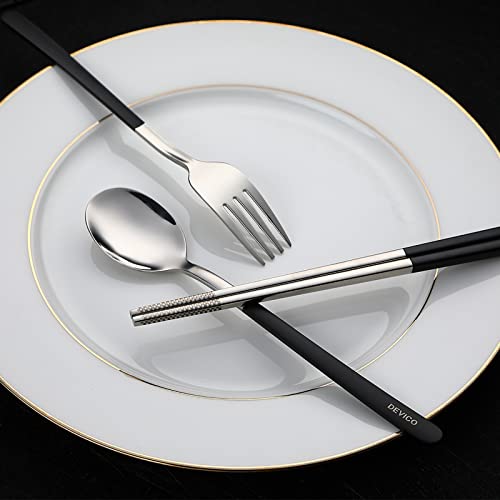 Travel Utensils with Case (Black)
