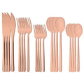 20 Pcs Rose Gold Silverware Set (20-Piece / Rose)