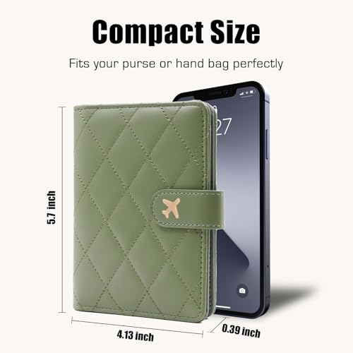Premium Leather Passport Holder Covers Case (AX-LG Green)