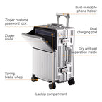 Carry on suitcase Zipperless Luggage (silver / 26 inch)