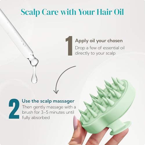 2 Pack Large Scalp Massager Scrubber Shampoo Brush for Hair Growth (Light Beige & Green)