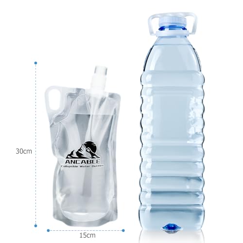 1L Hiking Collapsible Water Bottles (33oz - 4pcs)