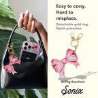 Keychain Case Compatible with Apple AirTag (Pink Bow)