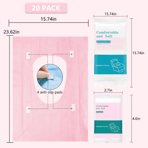 20 Pack Toilet Seat Covers Disposable (Pink)